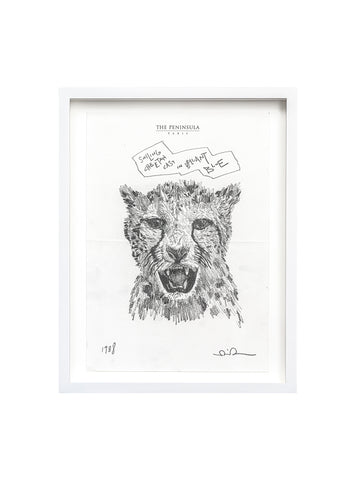 The Peninsula: Smiling Cheetah Cast in Brillant Blue
