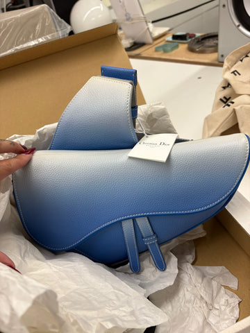 Dior Saddle Pouch Blue Multi